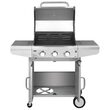 Gratar cu 3 arzatoare pe gaz, 10.8 kW, Teesa BBQ, Inox/Fonta, Otel, 4 x roti