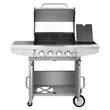 Gratar pe butan / propan / GPL cu 5 arzatoare 125 x 58 x 119 cm, Termometru, 14.4 kW, Piezo, Otel, Inox