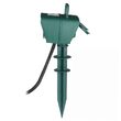 Prelungitor de gradina, IP44, 2 prize cu capac, Verde, Tarus pentru fixare, lungime 3 m, Timer programabil