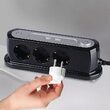 Prelungitor 3 prize Schuko, 2xUSB 1.2 A, lungime 1.4 m, Intrerupator, Negru/Gri