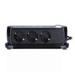 Prelungitor 3 prize Schuko, 2xUSB 1.2 A, lungime 1.4 m, Intrerupator, Negru/Gri
