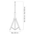 Trepied reglabil pentru lampa sau proiector, Horoz Tripod, simplu, max. 1.6m