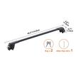 Set 2 bare transversale portbagaj, Aluminiu, 2 x chei antifurt, pentru sine laterale fara spatiu, max 100 kg, 114.8 cm