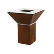 Gratar cu plita, pe lemne Colorado, 80x80x98.2 cm, Otel Corten, plita Inox