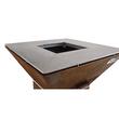Gratar cu plita, pe lemne Colorado, 80x80x98.2 cm, Otel Corten, plita Inox