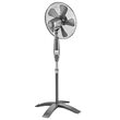 Ventilator cu picior si telecomanda, 8 viteze, Timer, Gri, 55 W, Miscare de oscilatie, Inaltime reglabila 135 cm, Diametru 42.5 cm