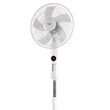 Ventilator cu picior, Teesa 3 viteze, Alb, 45 W, Miscare de oscilatie, Inaltime reglabila 130.5 cm, Diametru 43 cm, Telecomanda