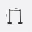 Set 4 stalpi delimitare, Centura in 4 directii lungime 2 m, Otel, Negru, Inaltime 93.5 cm