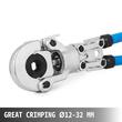 Cleste sertizare pentru tevi, V 12-28 mm, TH 16-32 mm, rotire cap 360°, maner telescopic
