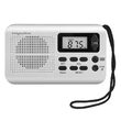 Radio portabil, Afișaj LCD, ceas cu alarma, 20 posturi memorate, Mufă jack pentru căști, antena