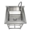 Chiuveta comerciala Inox, Baterie inclusa in dreapta, Protectie anti-stropire, capacitate cuva 410 x 330 x 220 mm