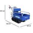 Roaba electrica cu senile Helios 320E, Motor benzina 6.5 CP, max 320 kg, Basculabila, 8 trepte, 4.9 km/h, Obloane detasabile