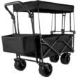 Carucior pliabil pentru gradina, camping, 98.5x54.3x98.5 cm, Capacitate 100 kg, Otel/Nylon, Negru