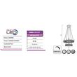 Pendul led 176 W, 12320 lm, 175-265V, Negru, IP20, 120 x 80 cm, 3CCT, dimabil, telecomanda