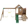 Spatiu joaca, Casuta cu leagane si topogan, 9 in 1, max 150 kg, Lemn cedar