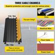 Rampa cu protectie cabluri, max 3000 kg/axa, 3 x canal, Negru/Galben, Modulara, 94.5 x 50 x 8 cm