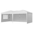 Pavilion de gradina cu pereti laterali cu ferestre, Pliabil, L 5.9 x l 2.96 x H 2.65 m, Alb, Geanta transport