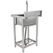 Chiuveta comerciala Inox, Baterie inclusa in dreapta, Protectie anti-stropire, capacitate cuva 410 x 330 x 220 mm