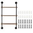 Raft metalic cu 3 x polite incluse din lemn, Vivatechnix Industrial, 630 x 205 x 1065 mm