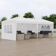 Pavilion de gradina cu pereti laterali cu ferestre, Pliabil, L 5.9 x l 2.96 x H 2.65 m, Alb, Geanta transport
