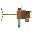 Spatiu joaca, Casuta cu leagane si topogan, 9 in 1, max 150 kg, Lemn cedar