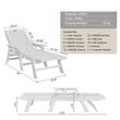 Sezlong cu spatar reglabil, Suport pahar, Alb, 1850 x 725 x 930 mm, material HDPE, WaterProof