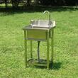 Chiuveta comerciala Inox, Baterie inclusa in dreapta, Protectie anti-stropire, capacitate cuva 410 x 330 x 220 mm