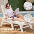 Sezlong cu spatar reglabil, Suport pahar, Alb, 1850 x 725 x 930 mm, material HDPE, WaterProof