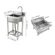 Chiuveta comerciala Inox, Baterie inclusa in dreapta, Protectie anti-stropire, capacitate cuva 410 x 330 x 220 mm