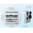 Ventilator evacuare pentru spatii comerciale, sere, depozite, Aluminiu, 45 W, 1800 m³/h, 380 x 380 x 190 mm
