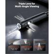 Camera endoscop cu triplu obiectiv si lumina led, Zoom 8X, ecran IPS HD 4.5", Lentila subtire 8 mm, IP67, cablu 5 m