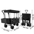 Carucior pliabil pentru gradina, camping, 98.5x54.3x98.5 cm, Capacitate 100 kg, Otel/Nylon, Negru