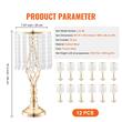 Set 12 vaze pentru evenimente/nunti, Auriu, Inaltime 49 cm, Otel carbon