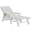 Sezlong cu spatar reglabil, Suport pahar, Alb, 1850 x 725 x 930 mm, material HDPE, WaterProof