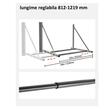 Suport de perete pliabil pentru 4 anvelope R14-R20 inch, Reglabil in latime 812-1219 mm, max 136 kg