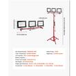 Lampa de lucru cu 3 x proiectoare si trepied detasabil, IP65, Luminozitate 21000 lm, 210 W, inaltime si unghi reglabile