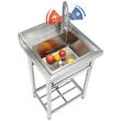 Chiuveta comerciala Inox, Baterie inclusa in dreapta, Protectie anti-stropire, capacitate cuva 410 x 330 x 220 mm