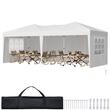 Pavilion de gradina cu pereti laterali cu ferestre, Pliabil, L 5.9 x l 2.96 x H 2.65 m, Alb, Geanta transport