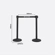 Set 6 stalpi delimitare, PVC, Centura in 4 directii lungime 2 m, Negru, Inaltime 85.5 cm
