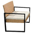 Set mobilier de gradina, canapea si 2 fotolii, Aluminiu, max 150 kg, cu perne
