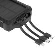 Powerbank solar 10000 mAh cu incarcare Wireless, Li-Ion, USB tip C, micro USB, 2x USB-A, Lightning, functie Lanterna