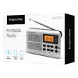 Radio portabil, Afișaj LCD, ceas cu alarma, 20 posturi memorate, Mufă jack pentru căști, antena