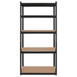 Raft metalic galvanizat, Modular, 5 polite MDF, 150 kg/polita, 180 x 90 x 40 cm, Negru