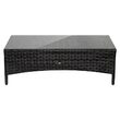Set mobilier de gradina, canapea si 2 fotolii, max 150 kg, gri inchis, cu perne, blat din sticla