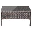Set mobilier de gradina, canapea si 2 fotolii, max 150 kg, Maro, cu perne 