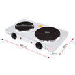 Plita electrica Adler 2500 W, 2 arzatoare, portabila, diametru ochiuri 18 cm si 15 cm, Alba