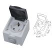 Priza simpla de exterior Horoz Atom Simple, 16A/250V, IP54