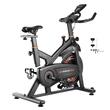 Bicicleta spinning cu cadru Carbon, Greutate volanta 18 kg, Afisaj Led, 120 kg, timp, viteza, distanta, calorii