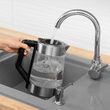 Fierbator electric cordless, Sticla si Inox 1.7l, putere 2200 W, cana gradata, iluminare colorata