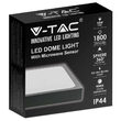 Plafoniera patrata cu senzor de miscare, Negru, 18W, lumina neutra 4000K, IP44, 1800 lm, 225x225 mm